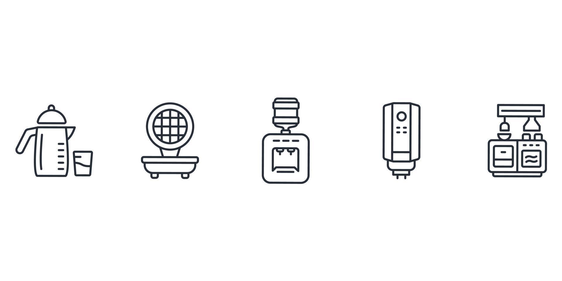 kitchen appliances icons  symbol vector elements for infographic web