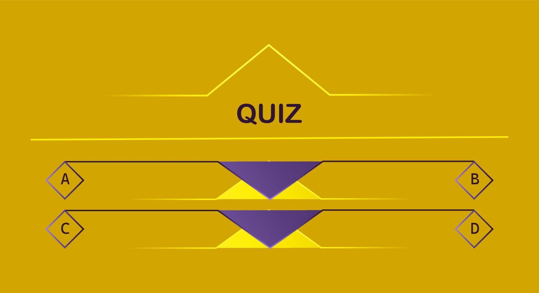 Vector layout of the quiz question with choice of text menu. Gradient template of intellectual competition, game menu, TV show, quiz questions, quiz with choice of answer screen within the framework