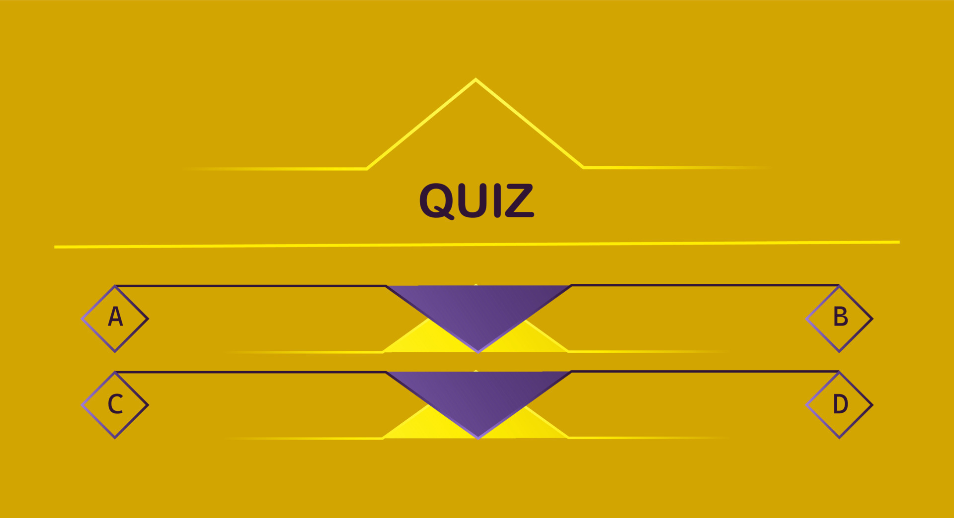 Vector layout of the quiz question with choice of text menu. Gradient