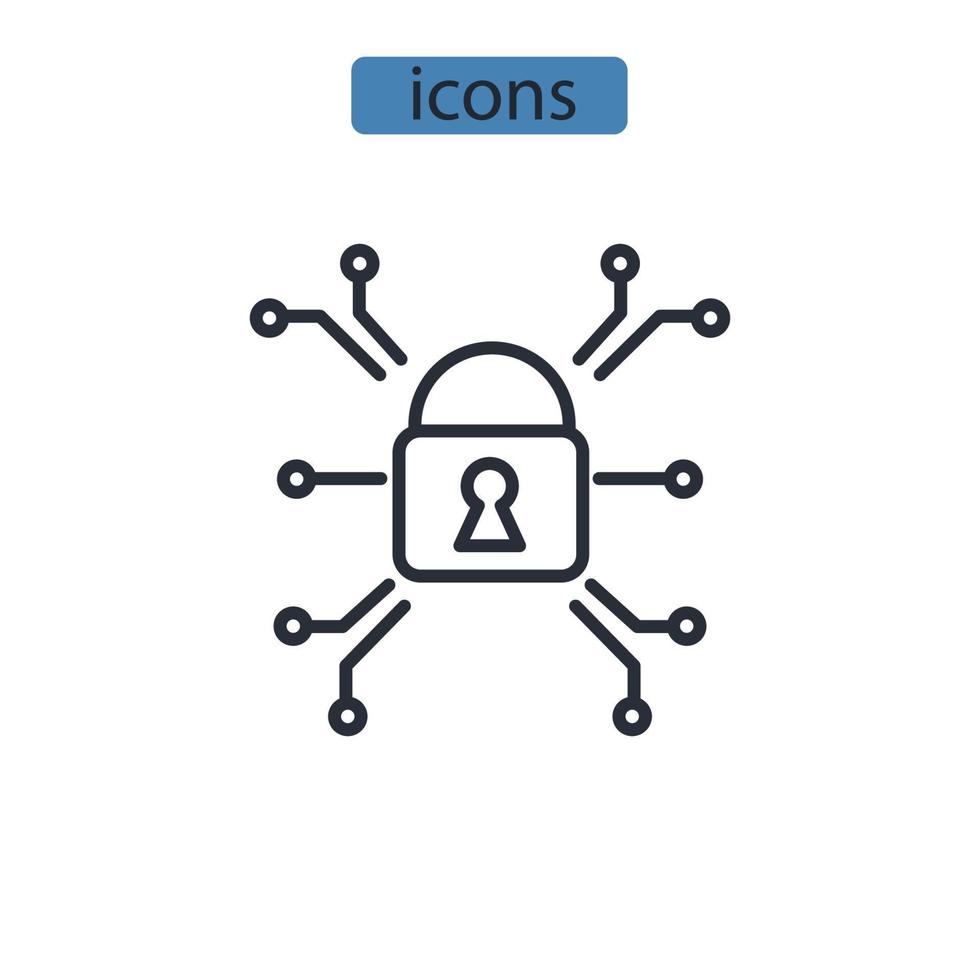 adversarial attacks icons  symbol vector elements for infographic web