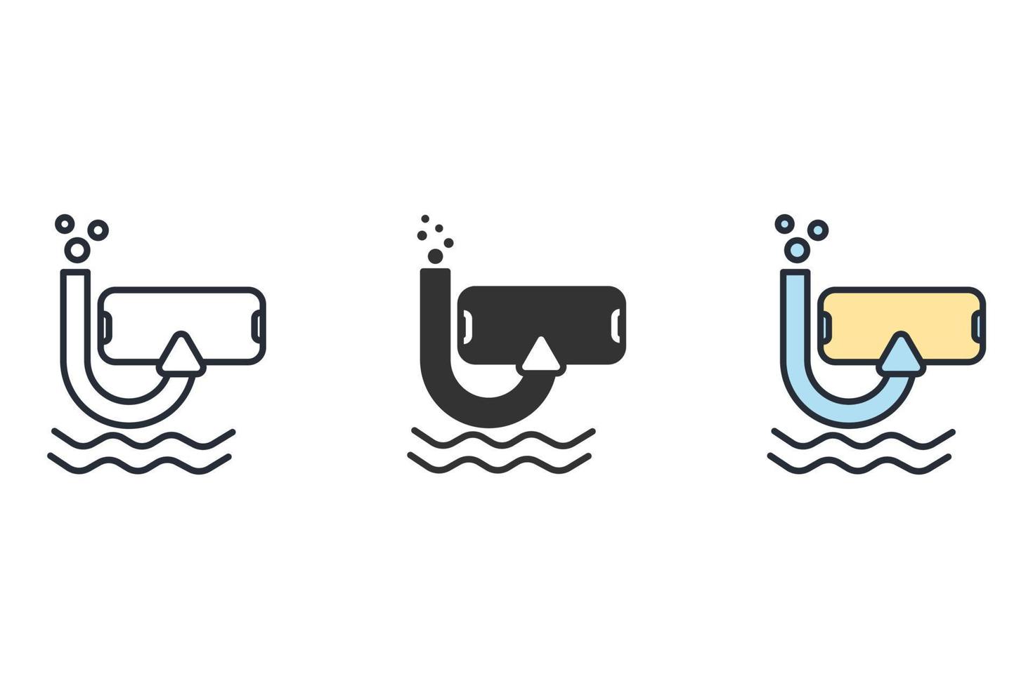 scuba diving icons  symbol vector elements for infographic web