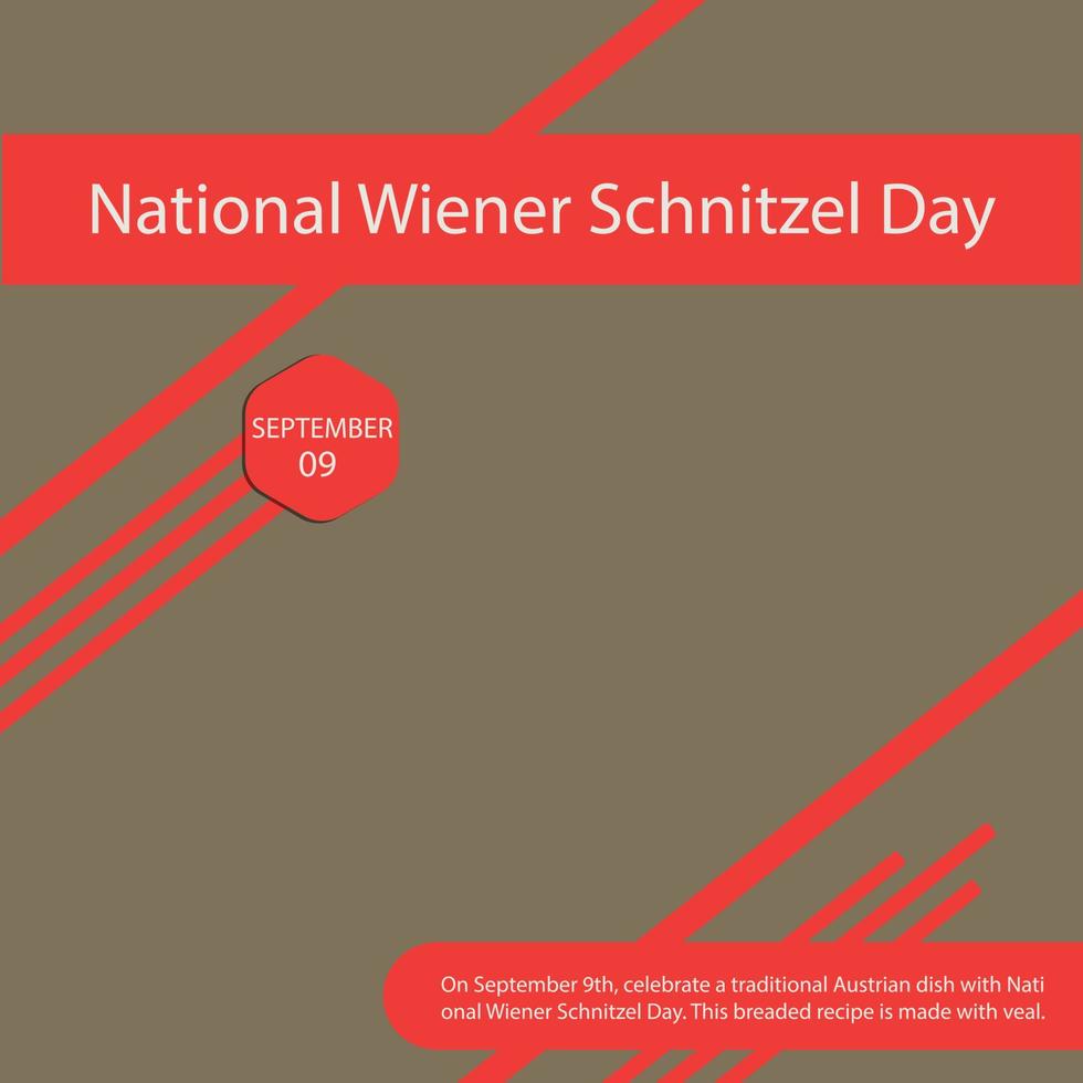 National Wiener Schnitzel Day vector