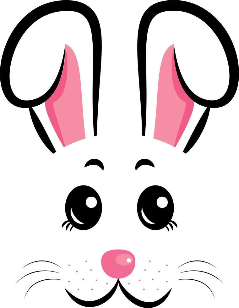Kawaii Rabbit face.Rabbit symbol of 2023 year.Vector illustration vector