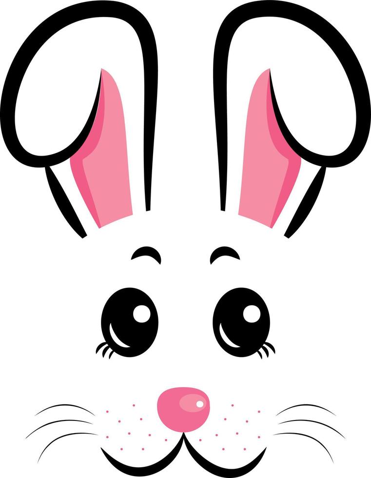 cara de conejo kawaii.símbolo de conejo del año 2023.ilustración vectorial vector