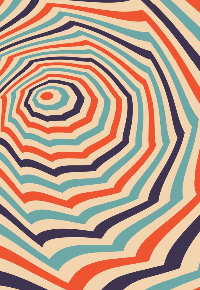Retro groovy psychedelic wavy background vector