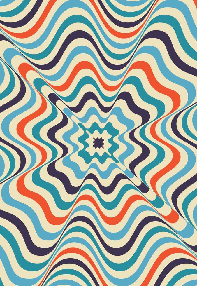 Psychedelic retro groove background vector
