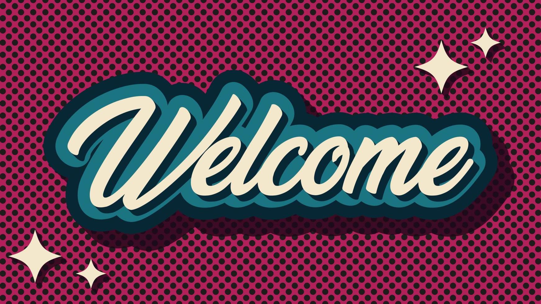 banner de bienvenida en estilo retro. ilustración vectorial vector