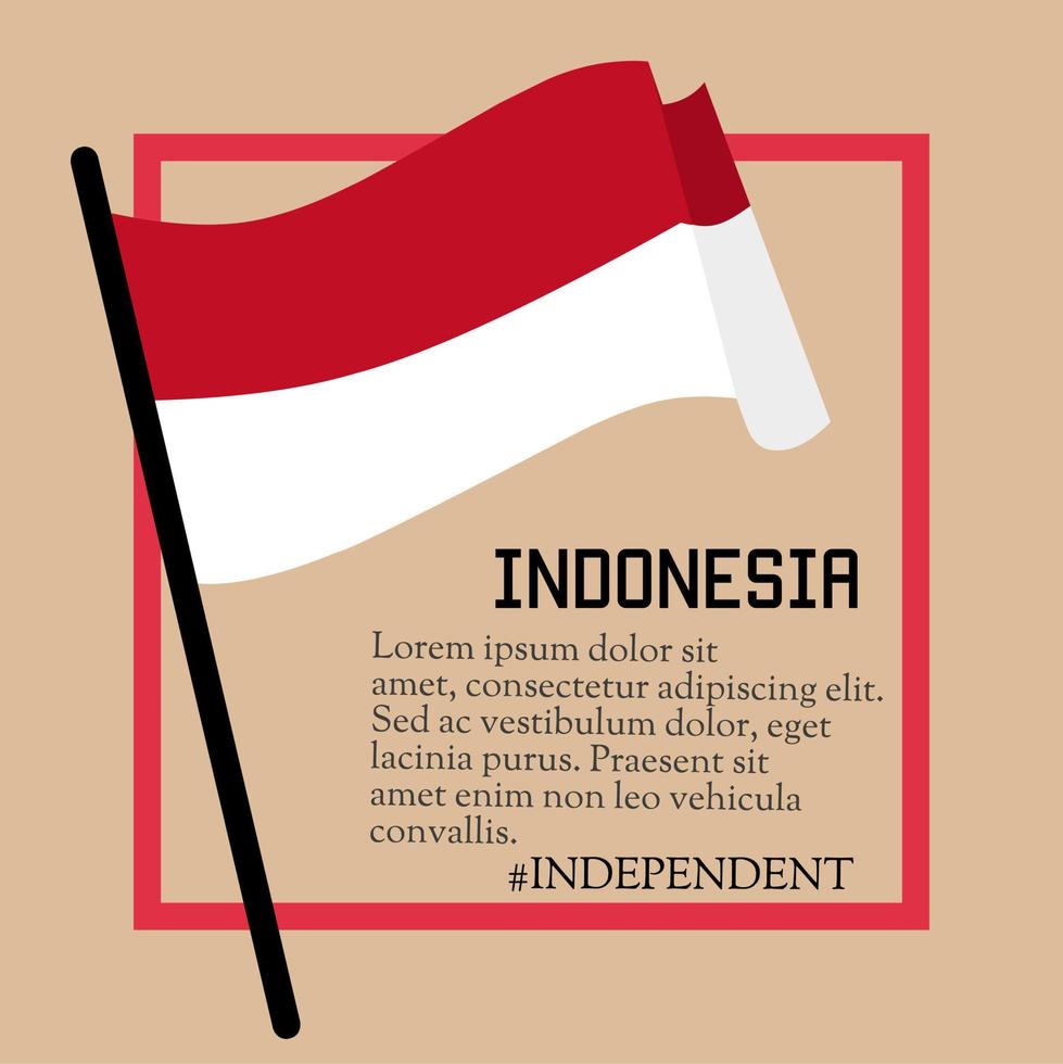 illustration vector of indonesia independent day perfect for print,apparel,etc