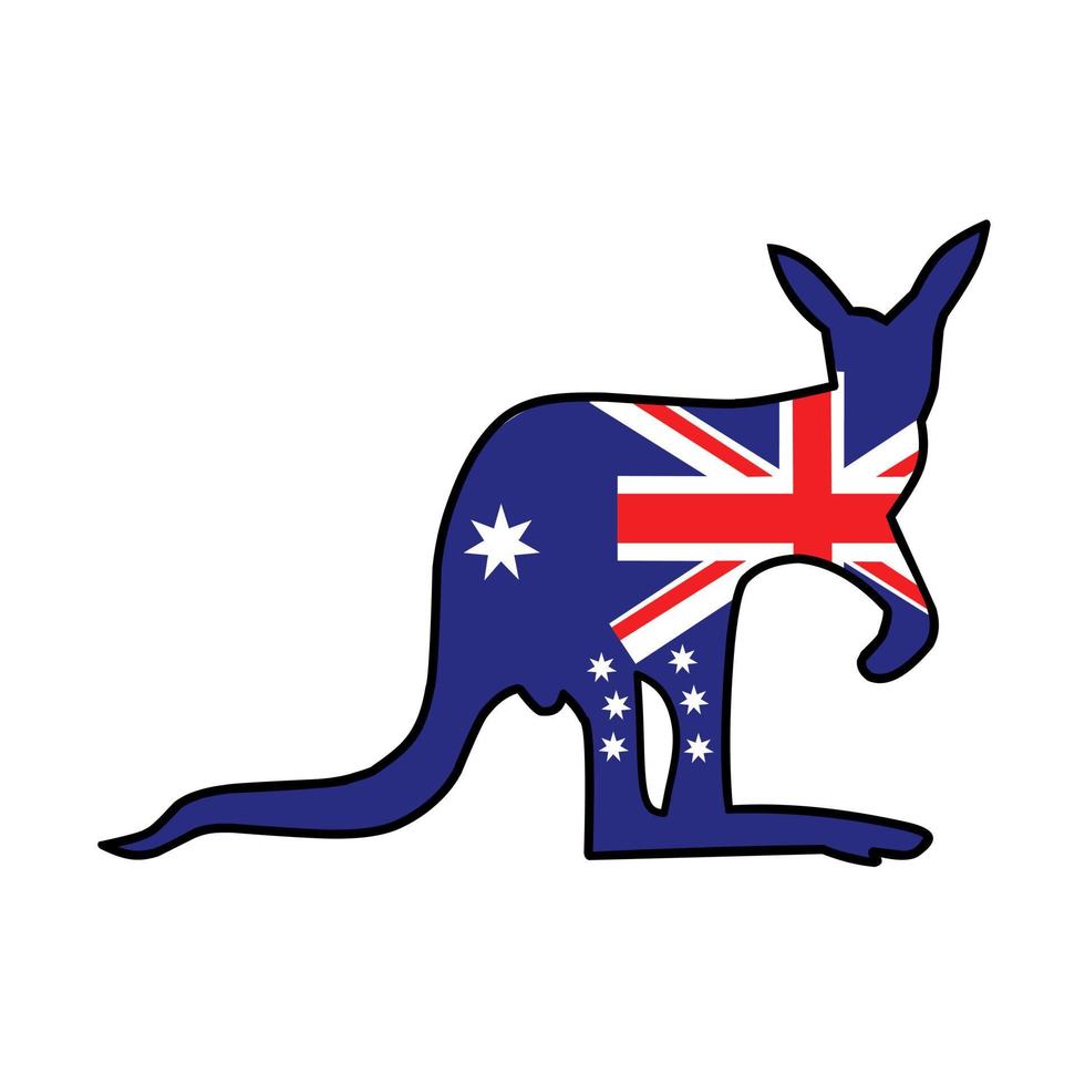illustration vector of kangaroo with australia flag texture perfect for print,etc.