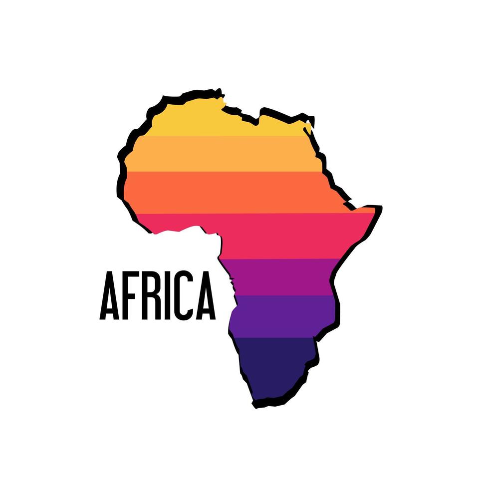 ilustración vectorial del mapa de África al atardecer perfecto para imprimir, etc. vector