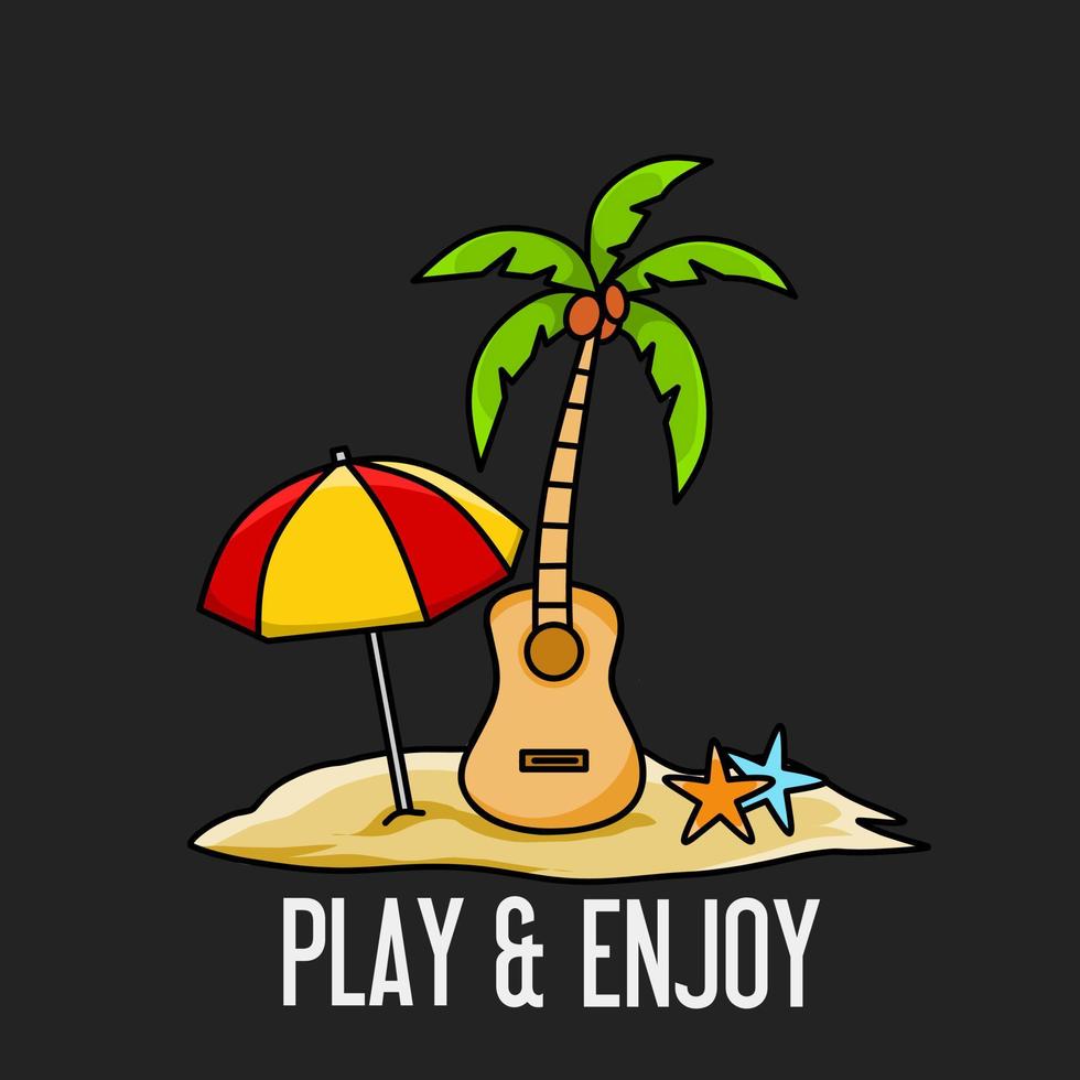 illustration vector of summer time,enjoy holiday,perfect for print,etc.