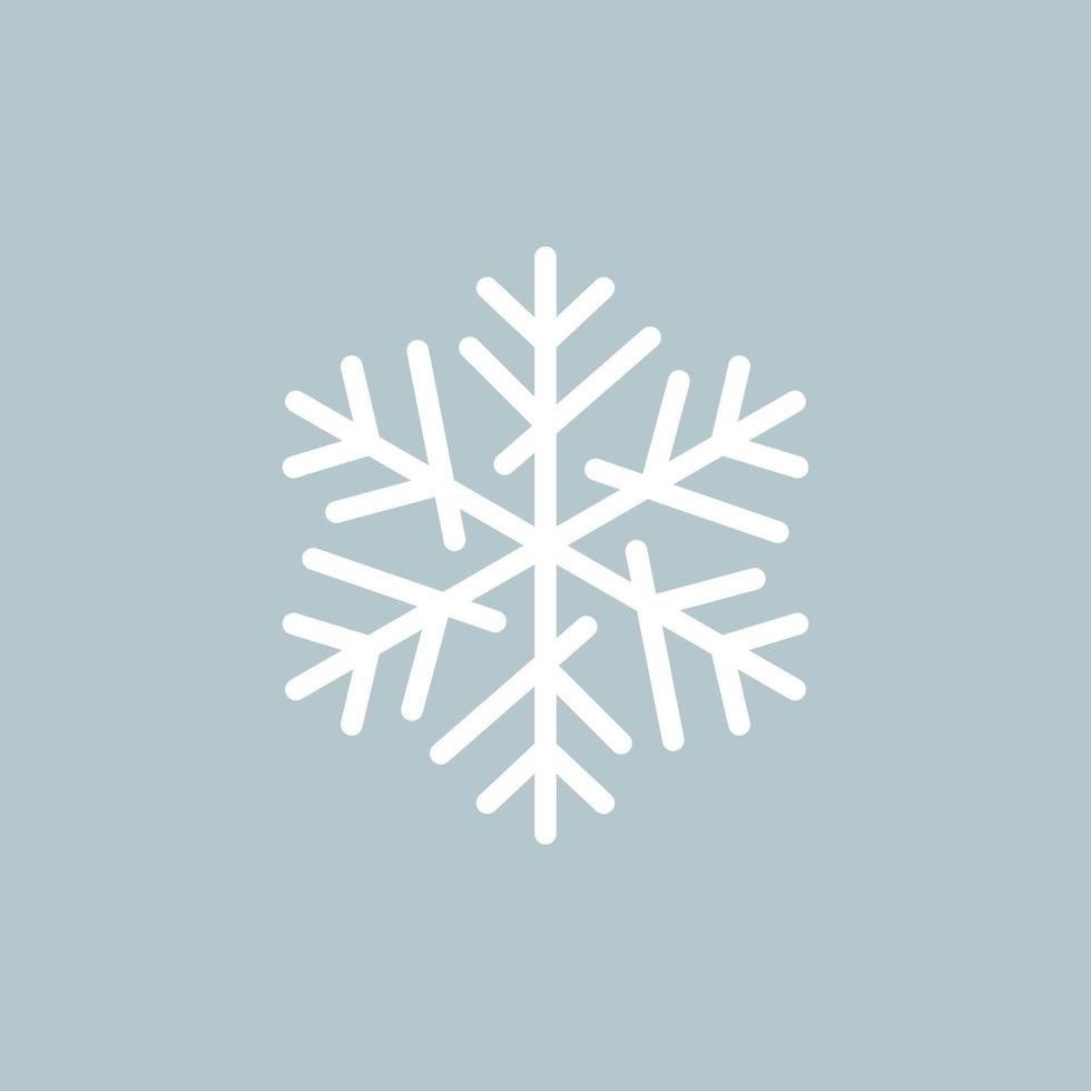 icono de copo de nieve blanco sobre fondo azul.vector vector