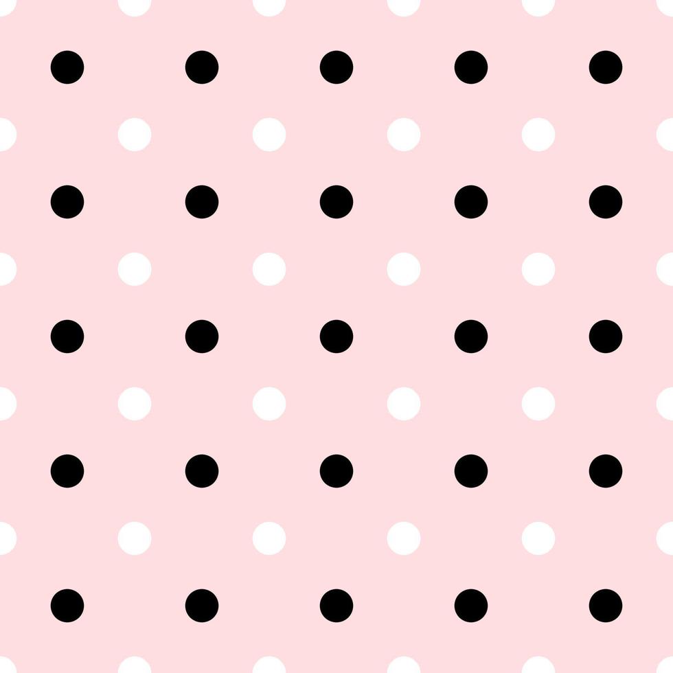 Seamless of black and white dot on pink background. vector