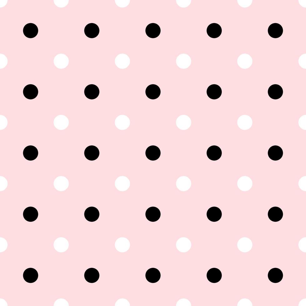 Seamless of black and white dot on pink background. vector