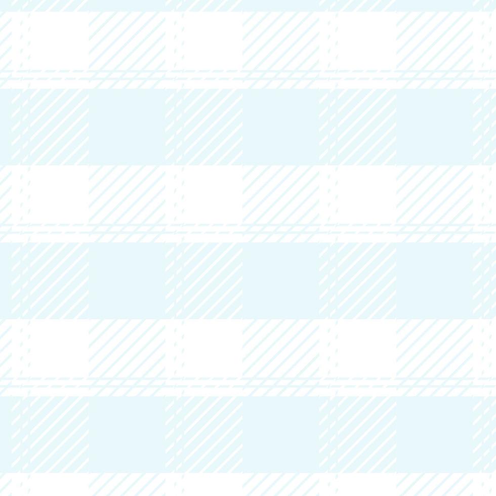 Plaid check patten in blue and white.Seamless fabric texture for print. vector