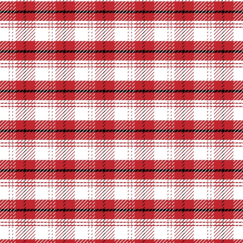 Red and white Scottish Woven Tartan Plaid Seamless Pattern vector