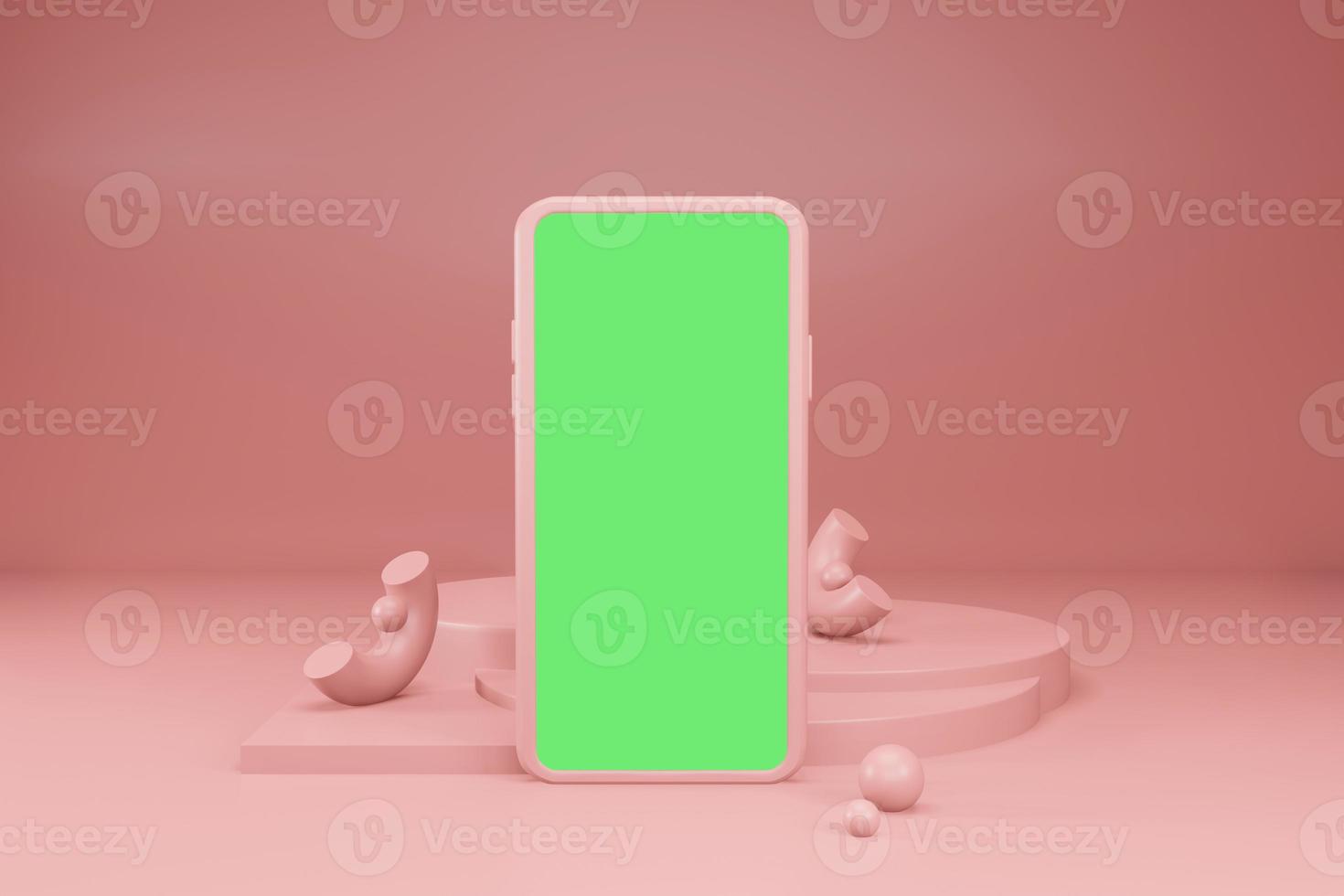 3d rendering empty template podium mockup for product placement photo