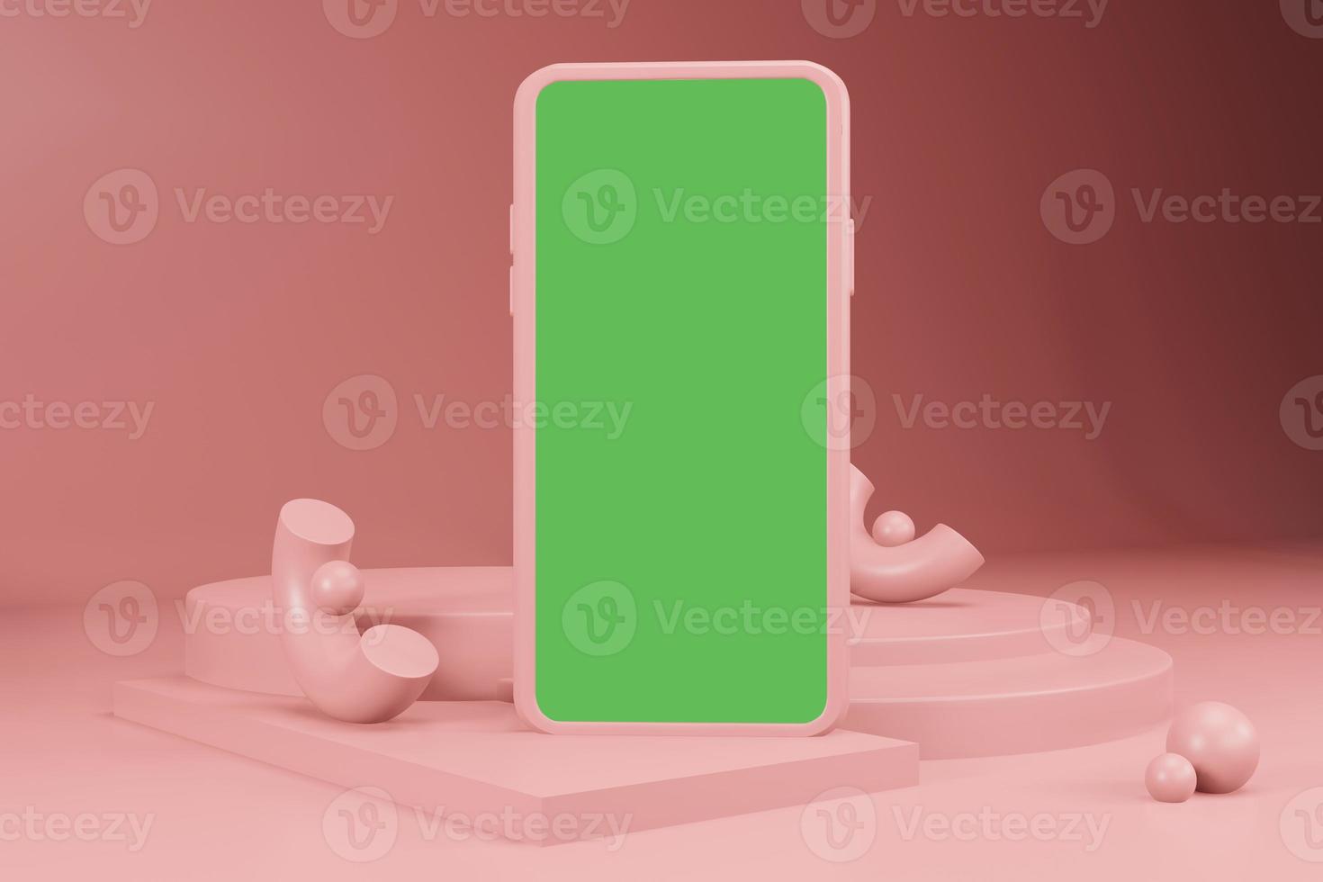 Mobile phone mockup 3d rendering for Scene Creator photo