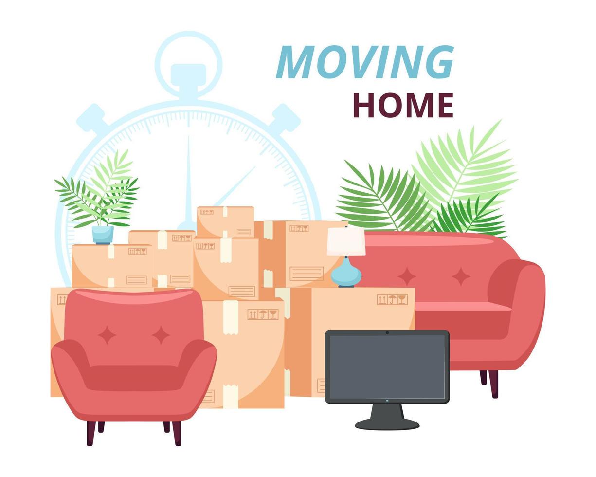 Moving home and delivery service concept vector