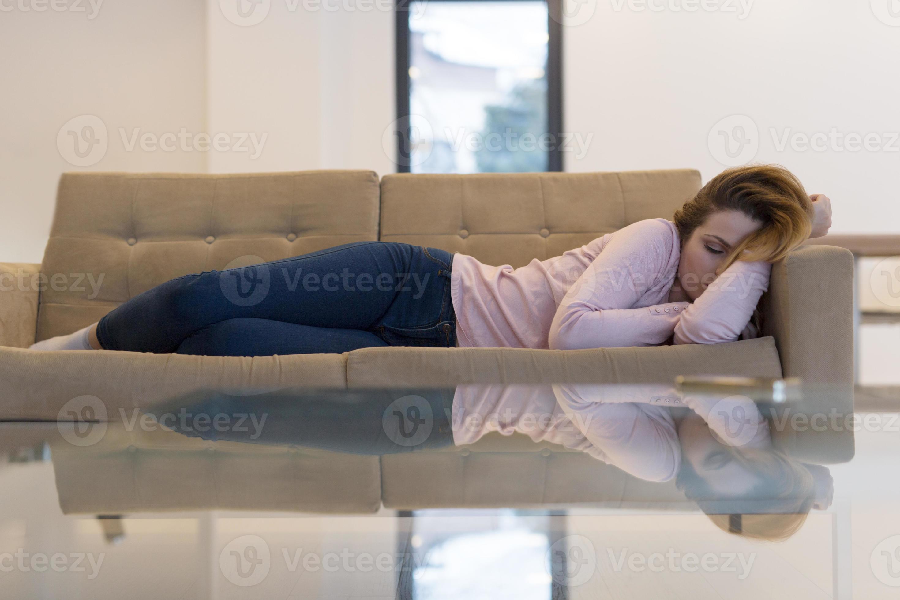 Woman Sleeping On Sofa 10356487 Stock Photo at Vecteezy