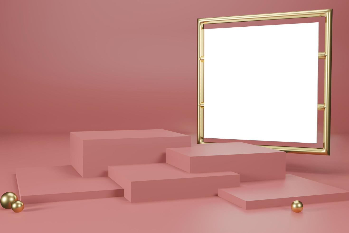 3d rendering empty template podium mockup for product placement photo