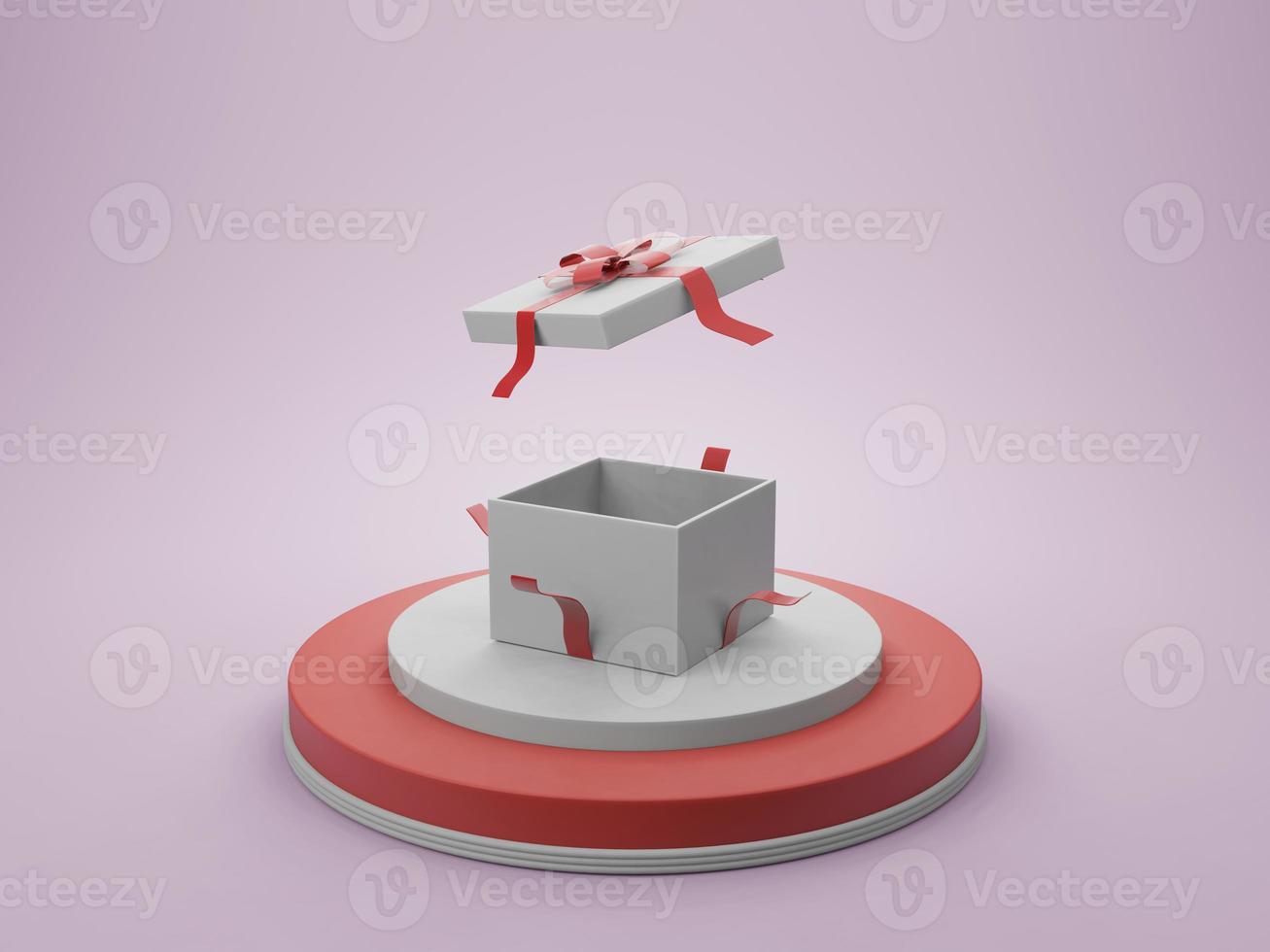 Empty christmas gift  box for product placement photo