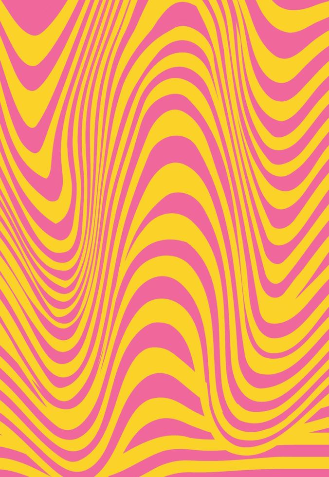 Retro groovy psychedelic wavy background vector