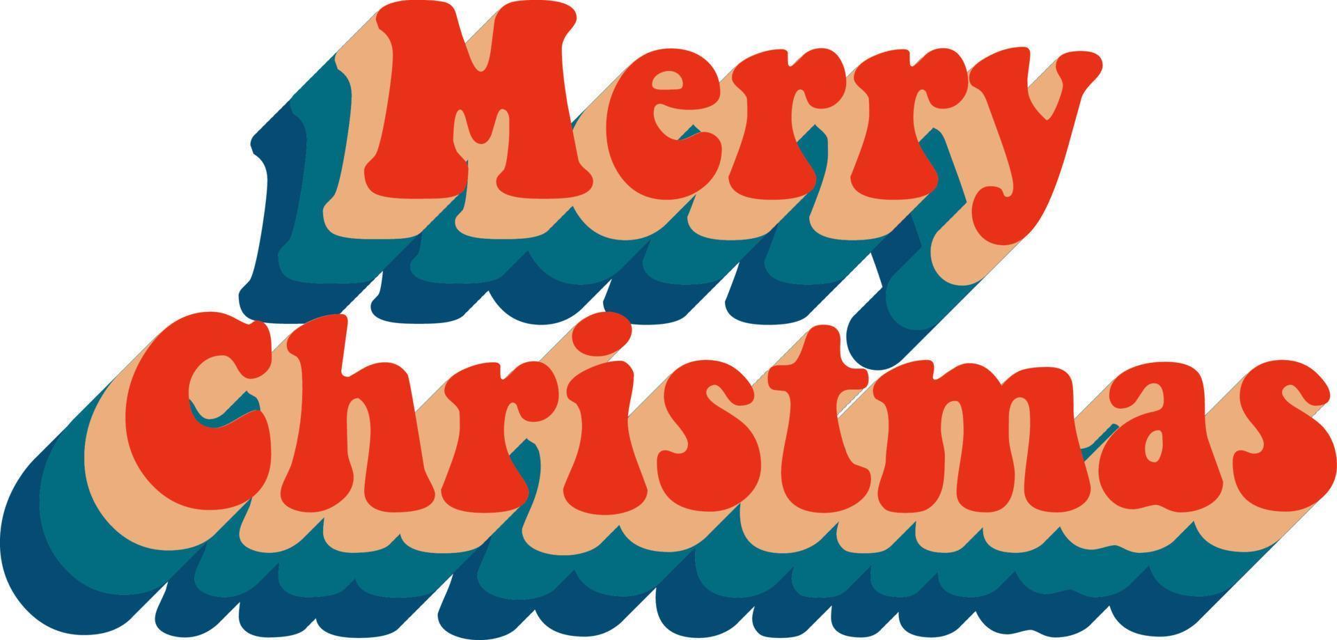 Merry Christmas and Happy New Year. Inscription in groove style vector