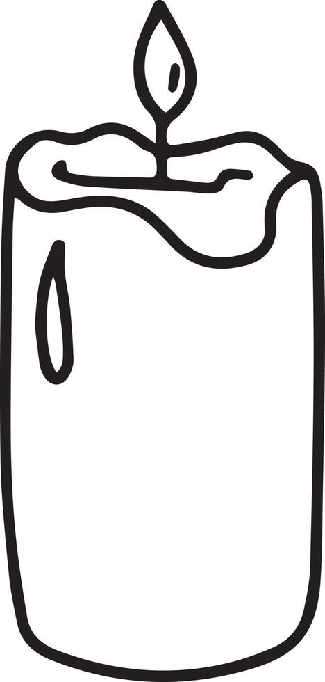Burning candle. Hand-drawn vector illustration in doodle style