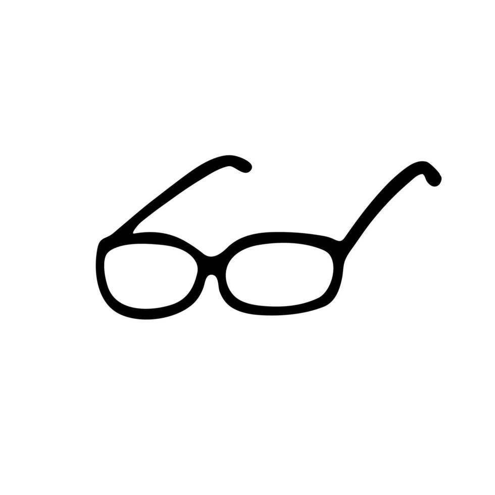 ilustración de gafas en color negro aislado en un fondo blanco vector