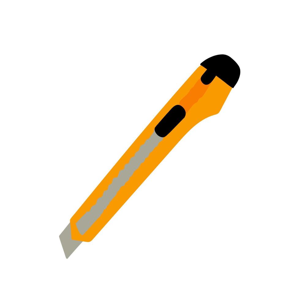 Illustration knife cutter orange color isolated on white background vector