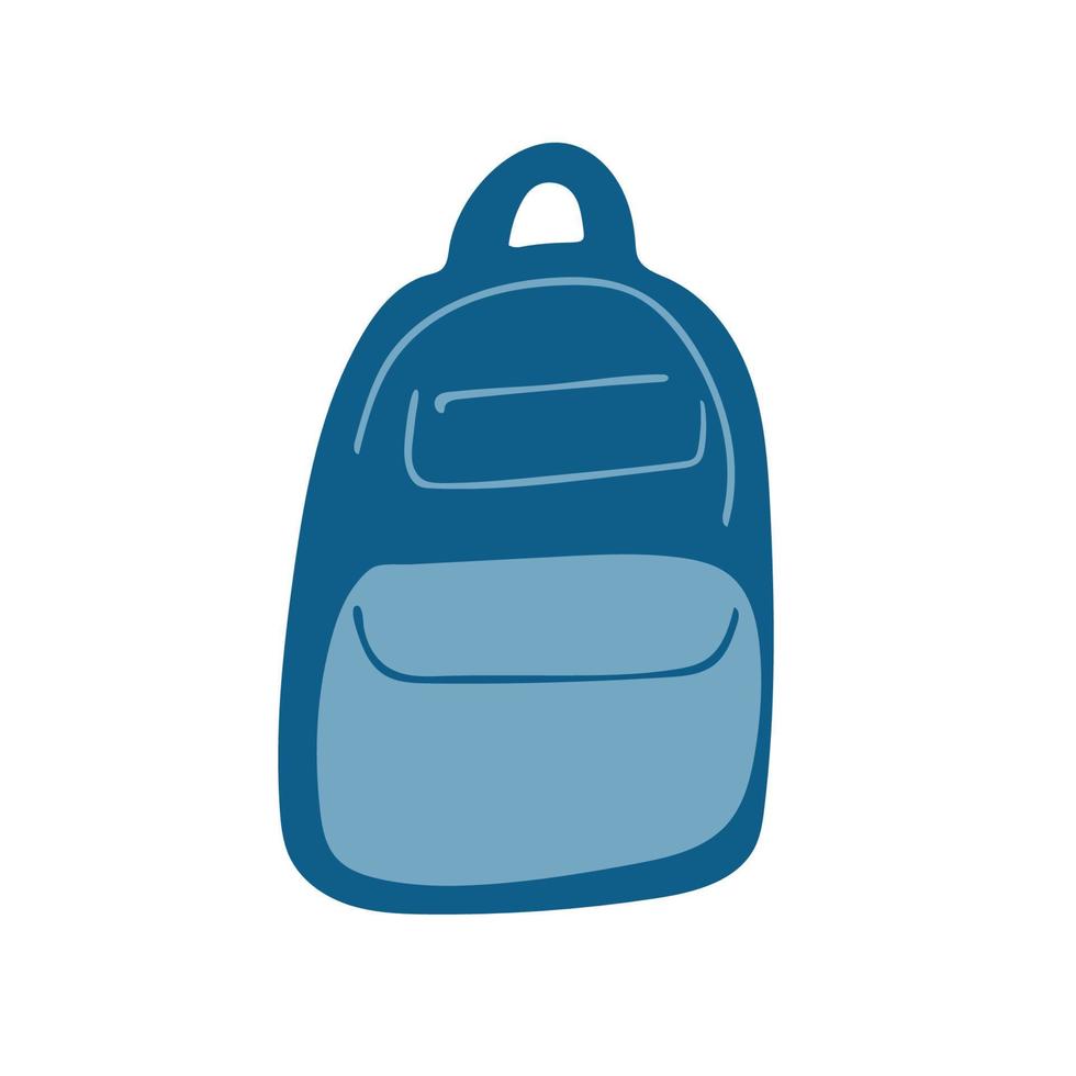 Ilustración de mochila azul aislado sobre fondo blanco. vector