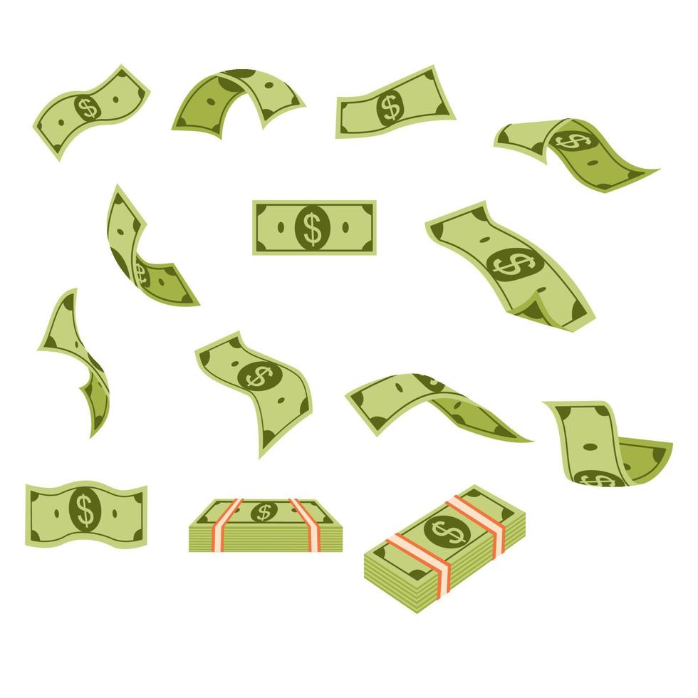 Money dollar illustration set collection vector