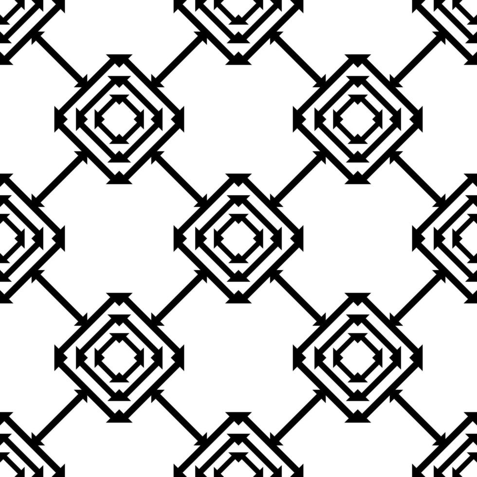 black white geometric asian boho fabric pattern vector