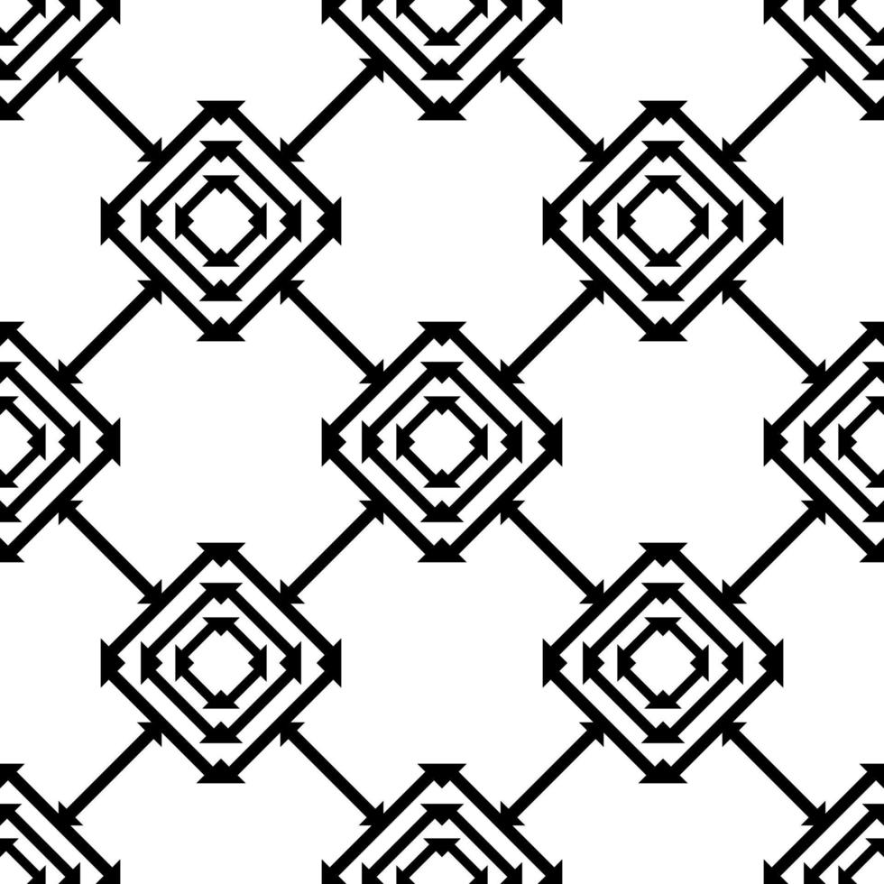 black white geometric asian boho fabric pattern vector