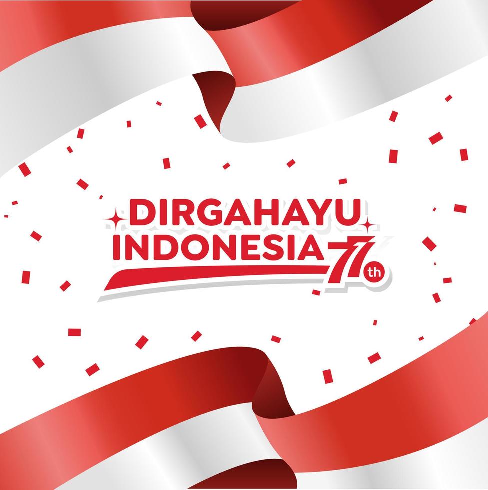 Indonesia independence day 17 august with traditional games concept illustration. 77 tahun kemerdekaan indonesia translates to 77 years Indonesia independence day vector