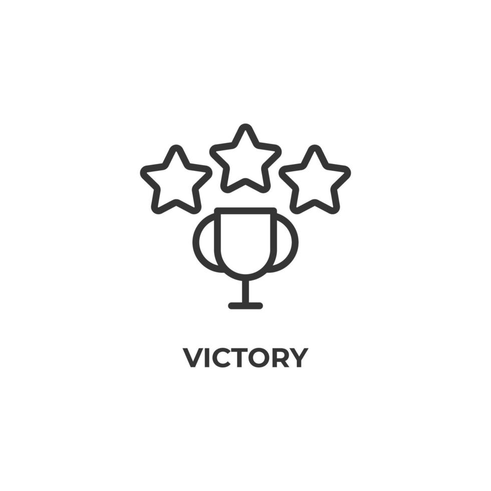 Vector sign of victory symbol is isolated on a white background. icon color editable.