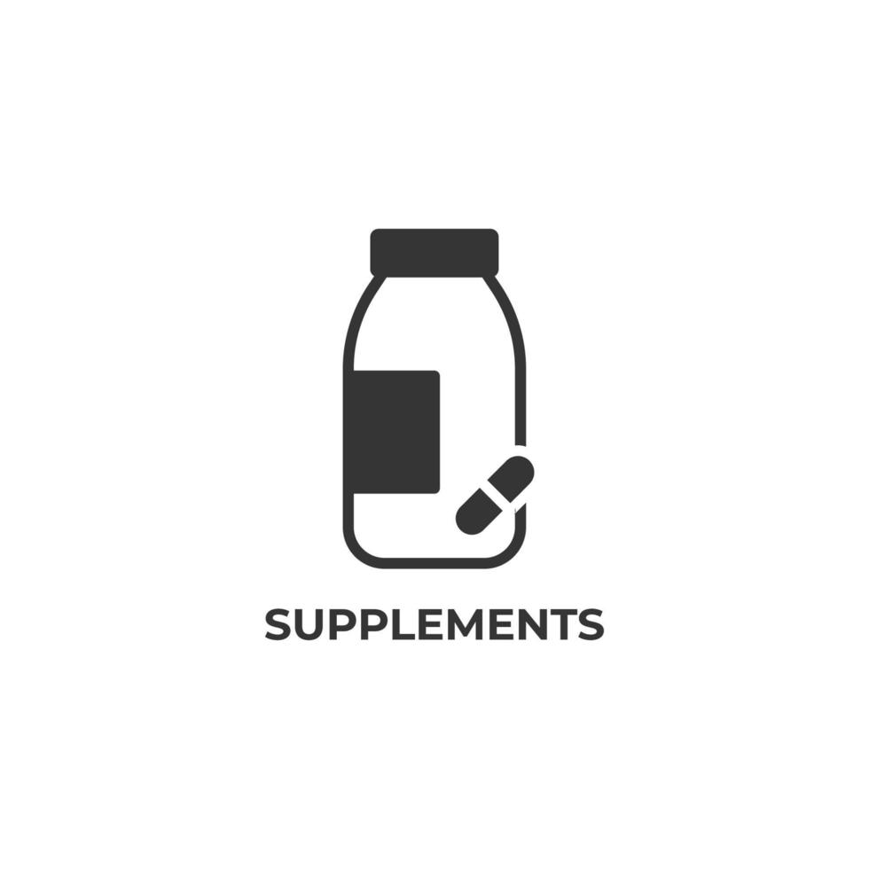 Vector sign of supplements symbol is isolated on a white background. icon color editable.