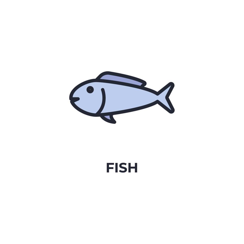 fish vector icon. Colorful flat design vector illustration. Vector graphics