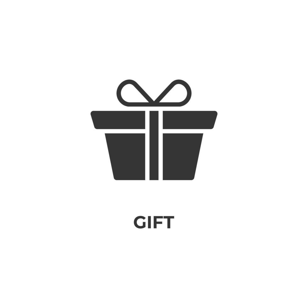 Vector sign of gift symbol is isolated on a white background. icon color editable.