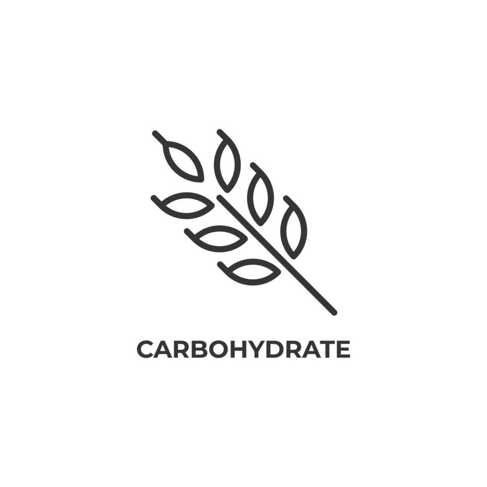 Vector sign of carbohydrate symbol is isolated on a white background. icon color editable.