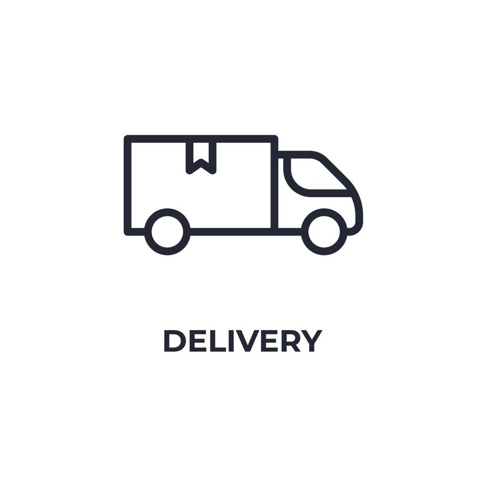 Vector sign of delivery symbol is isolated on a white background. icon color editable.