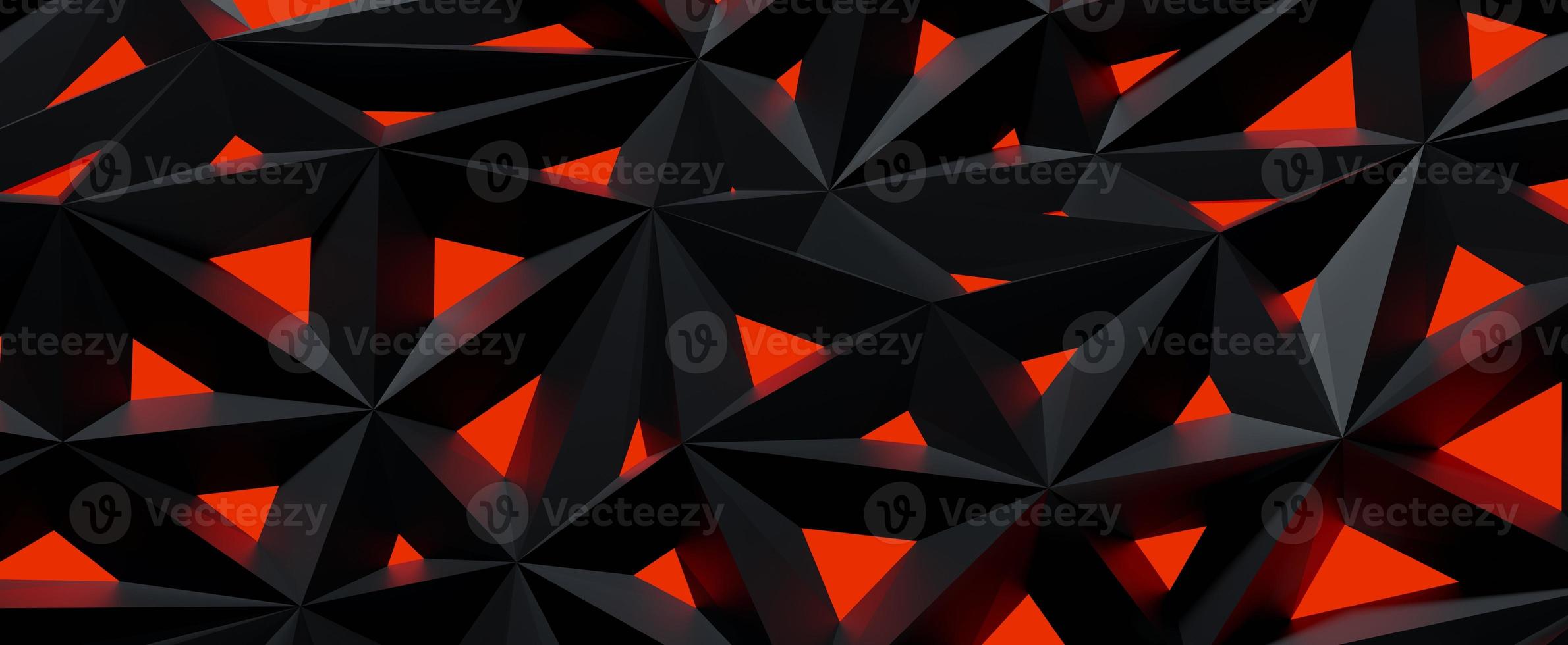 Dark crystal lattice with red glow background. Black polygonal graphite structure with 3d render geometric triangular illumination. Futuristic nanodesign of tight junctions photo