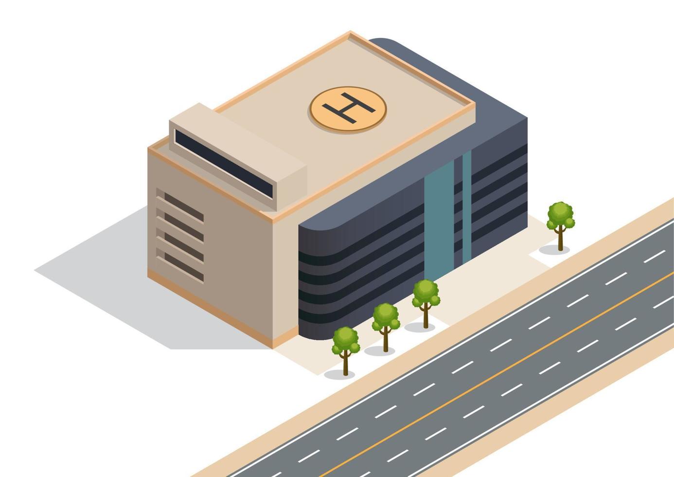 isometric modern building vector