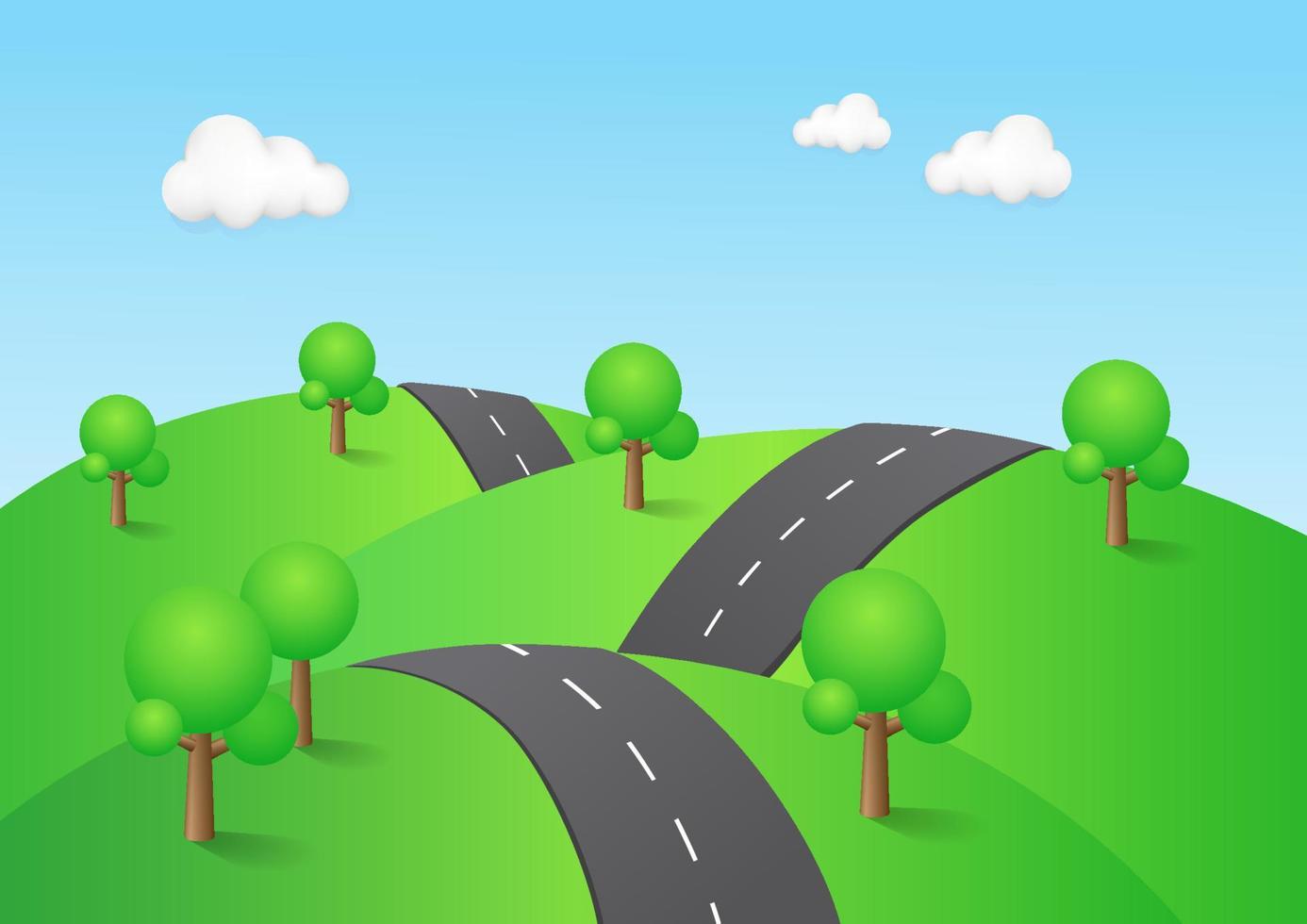 roadway cross the hill vector