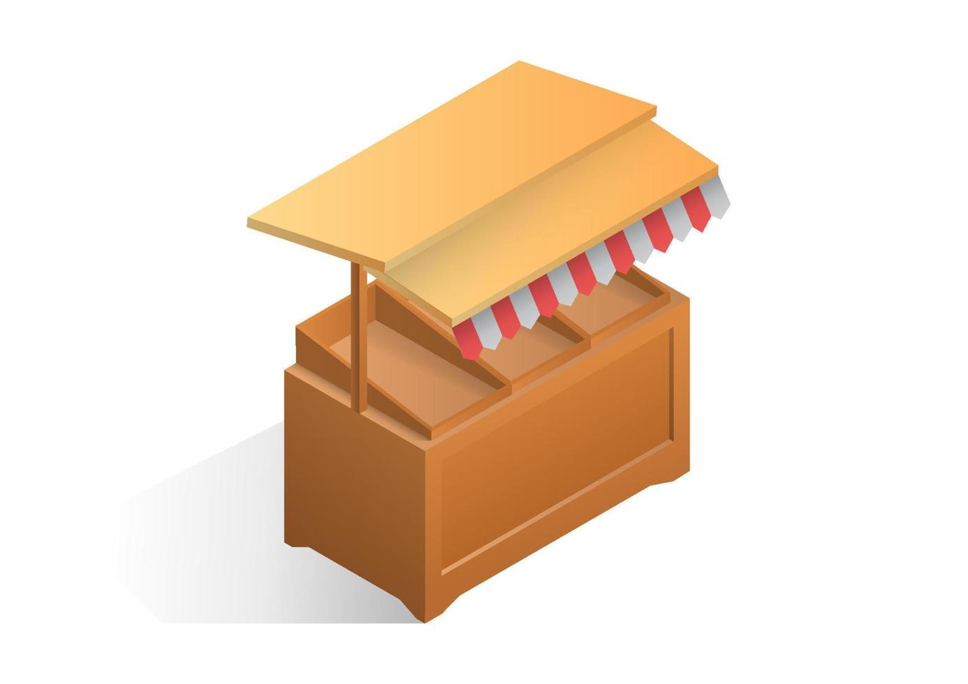 isometric empty market stall vector