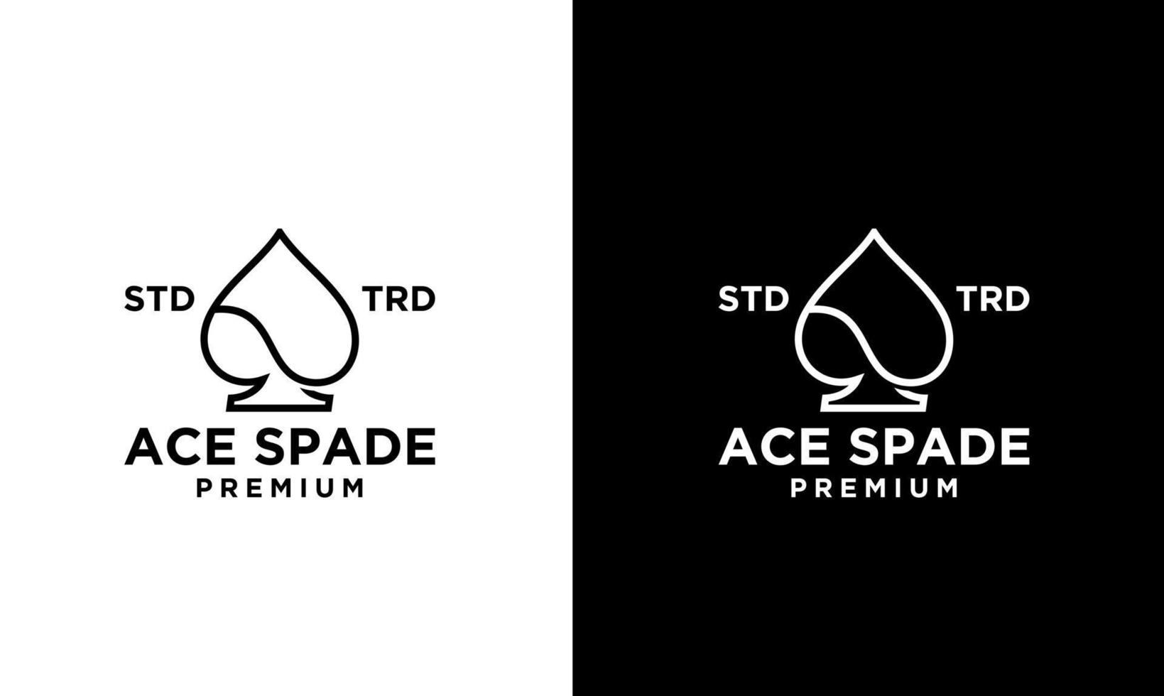 Ace spade Card Black vector logo design