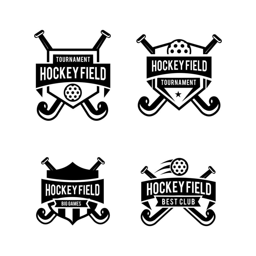 Set American Ice Hockey Sport logo badge vector