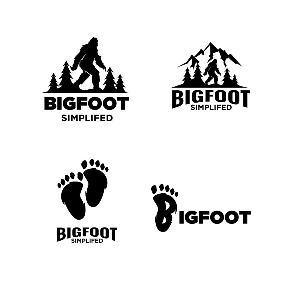 Set collection Big foot yeti logo vector
