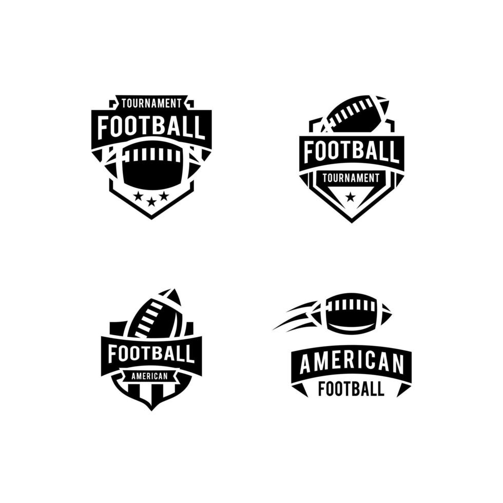 set American Football league badge logo vector